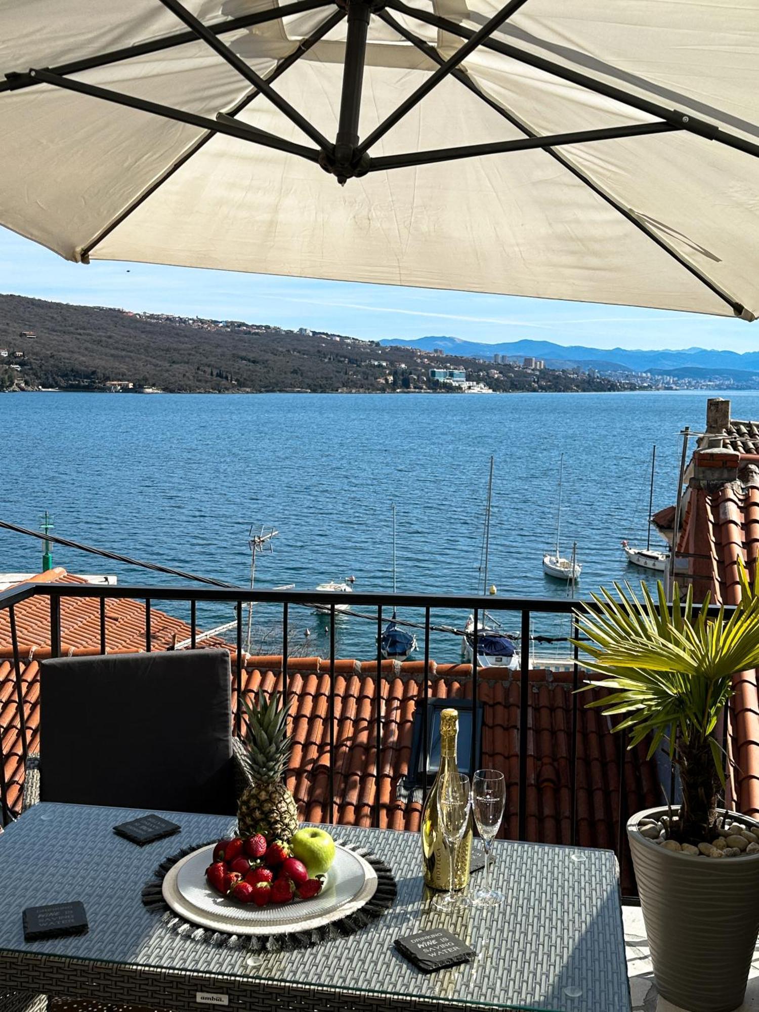 Villa Volos Apartment Karmen With Roof Terrace, Sea View, Free Private Parking Opatija Zewnętrze zdjęcie